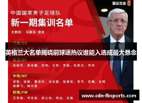 英格兰大名单揭晓前球迷热议谁能入选成最大悬念