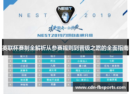 英联杯赛制全解析从参赛规则到晋级之路的全面指南 英联杯赛制全解析从参赛规则到晋级之路的全面指南